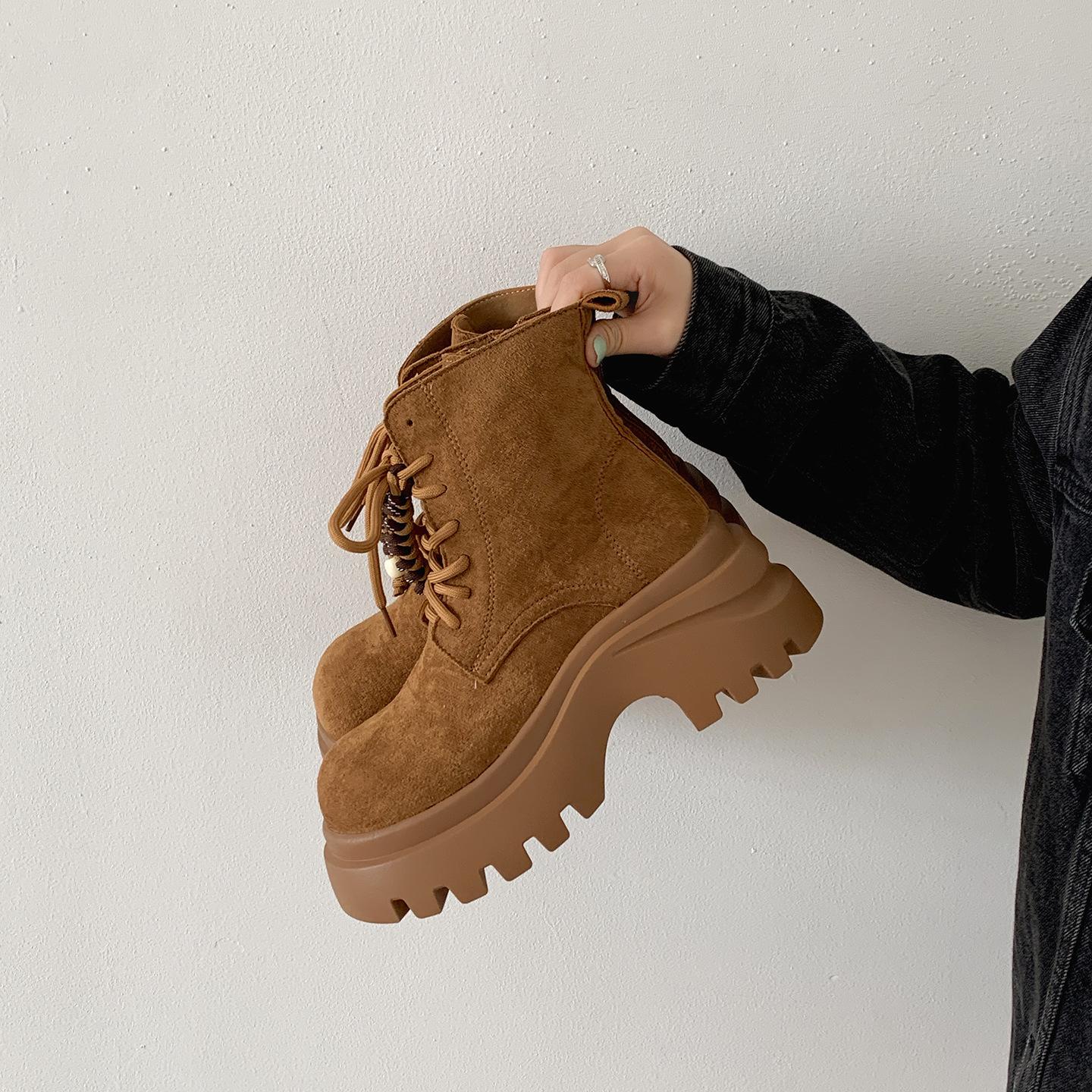 

Жовті ретро британського стилю товстопідошвові високі черевики Мартінс жіночі 2025 нові літні високоякісні тонкі короткі черевики 36 верблюд