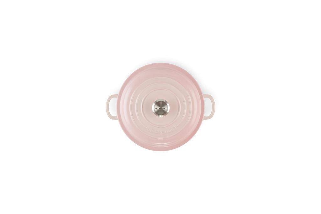 Le Creuset Cast Enamel Double Handed Pot Signature Buffet Casserole 22 Cm Shell Pink Gas IH Oven Compatible Japanese [Authorized Product]