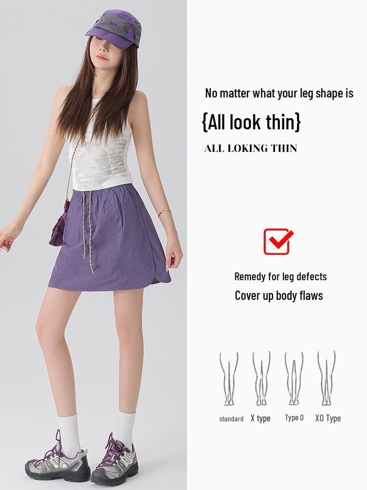 Breathable Women's Summer Sport Skirt-Shorts with Loose Yoga Safety Lining