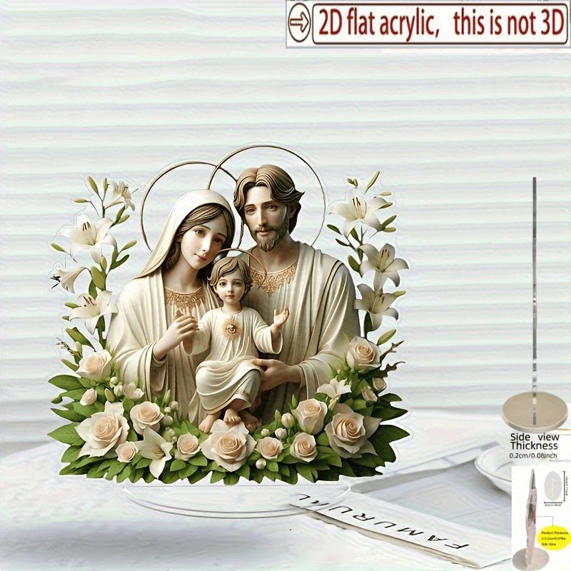 2D Flat Acrylic Holy Home Decoration, Indoor and Outdoor Decoration - No Battery/electricity Required, Free Day Decoration, Shop Decoration,