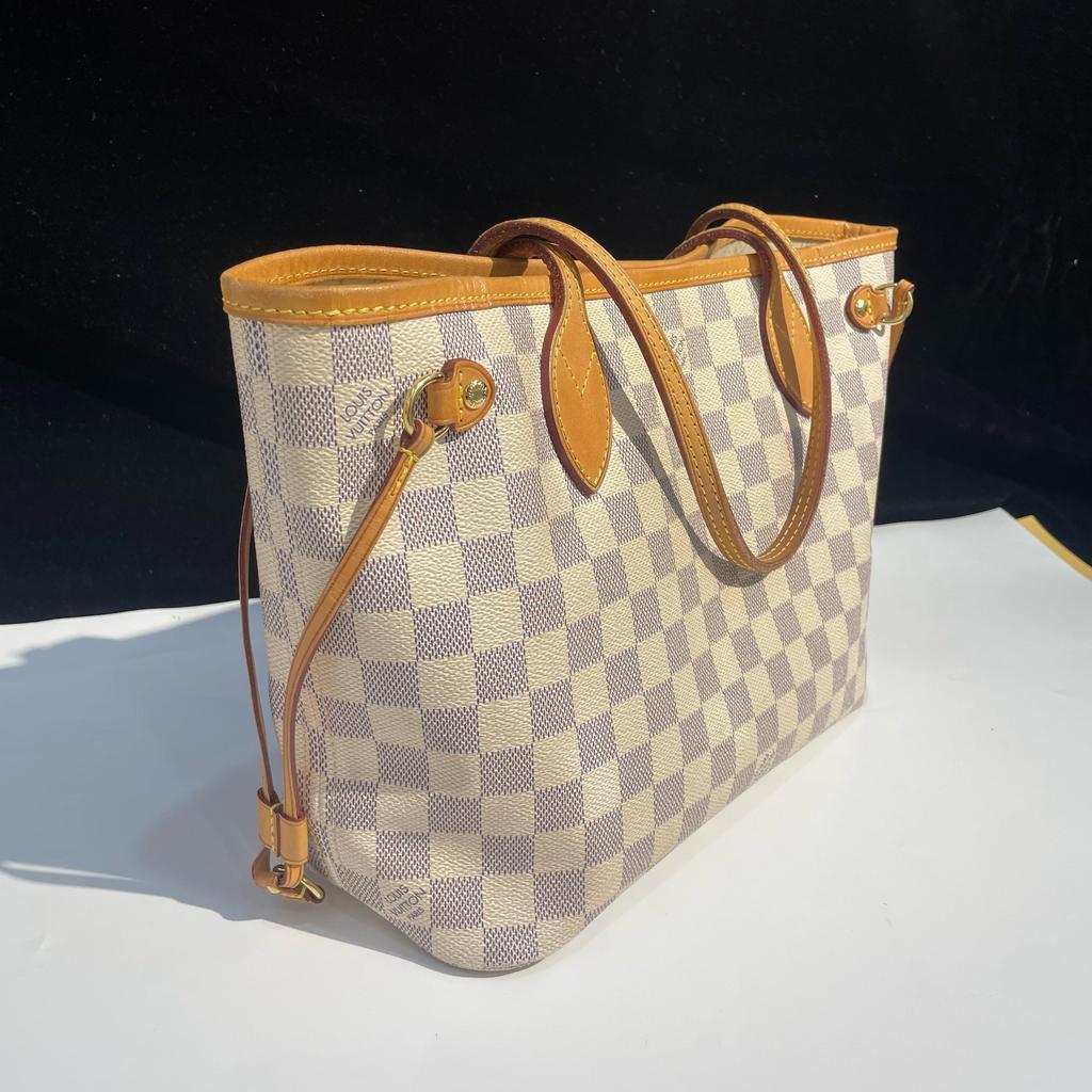 [Gebraucht] Neverfull PM Schachbrett beschichtetes Canvas Leder Tragetasche - Sehr gut #1P64B72