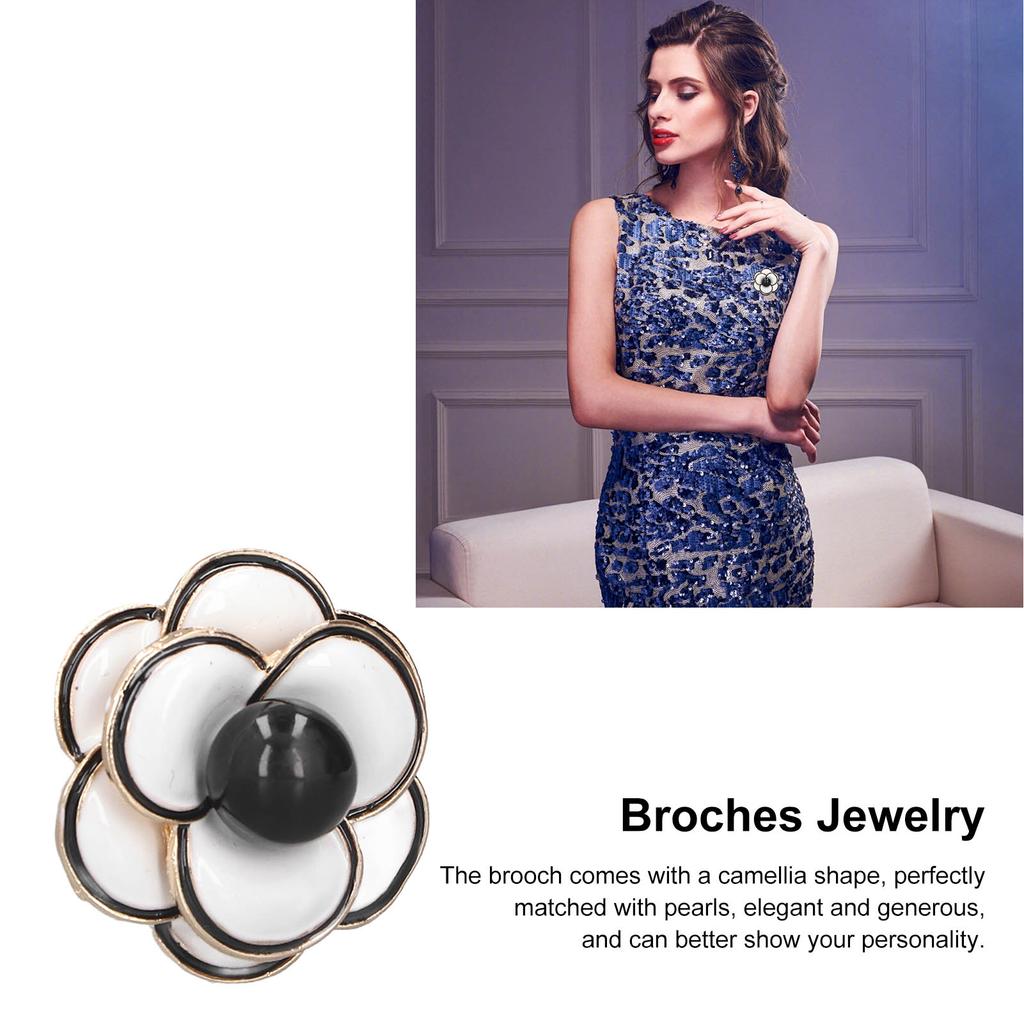 Brooch Pin Camellia Shape Unique Exquisite Design Decorative Clothes Decoration Accessories
