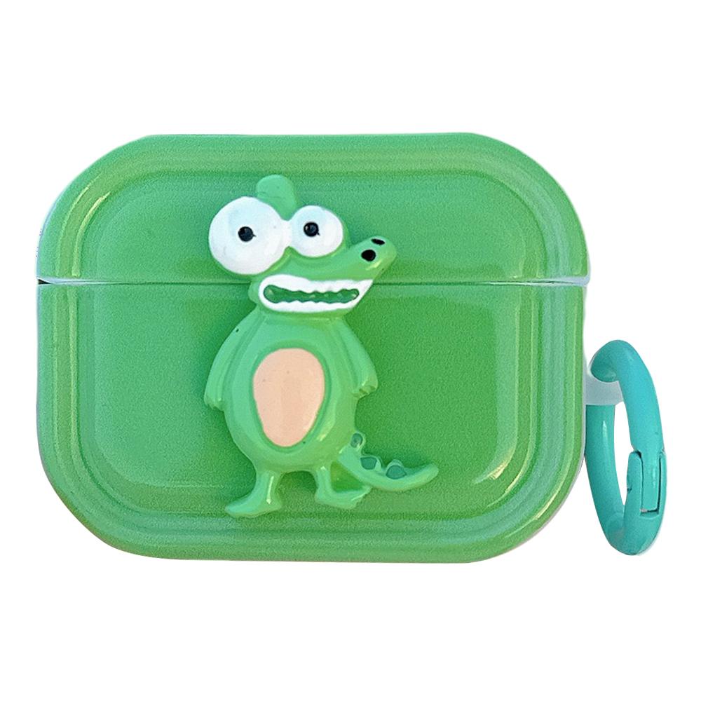

For Apple Airpods 3 TPU Earphone Cover Cute Decor Case Charging Bin Sleeve with Ring Buckle Crocodile