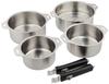 Wahei Made In Stainless Steel Cookware Set with Detachable Handles and IH Freiz, Japan, Tsubame-Sanjo, 4-Piece Steamer, Compatible, EM-032