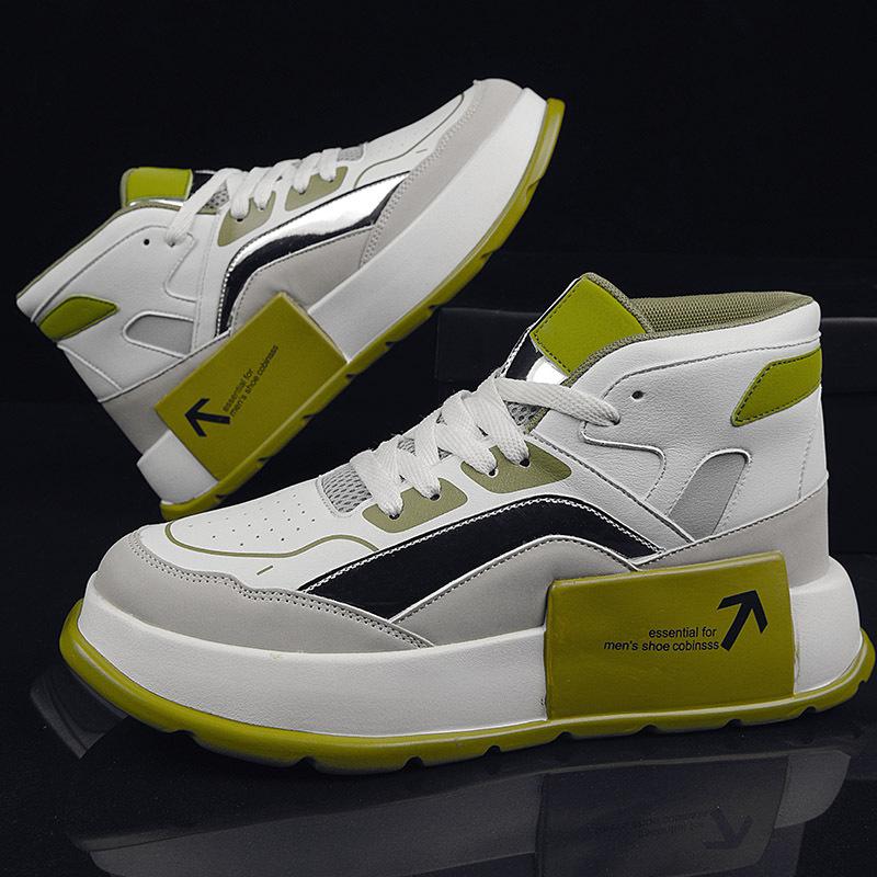 

2025 autumn new ins trend men s shoes platform height increase 5cm fashion boots Martin shoes high top shoes casual shoes 39