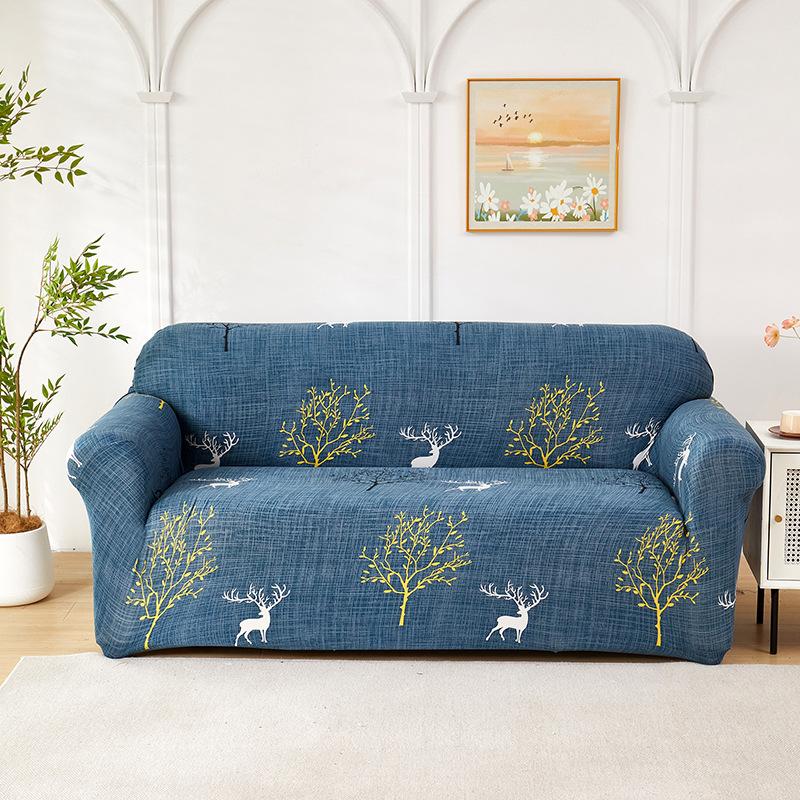 1pc Stretch Sofa Slipcover, Printed Non-slip Sofa Cover, Couch Cover Four Seasons Universal Furniture Protector for Living Room