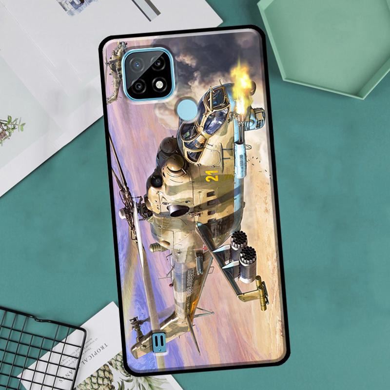 Mil Mi 24 Hind Helicopter Case For OnePlus Nord 2 9 10 Pro 9R 10R 8T Cover For Realme GT Master Neo 2 3 8i 9i 8 Pro
