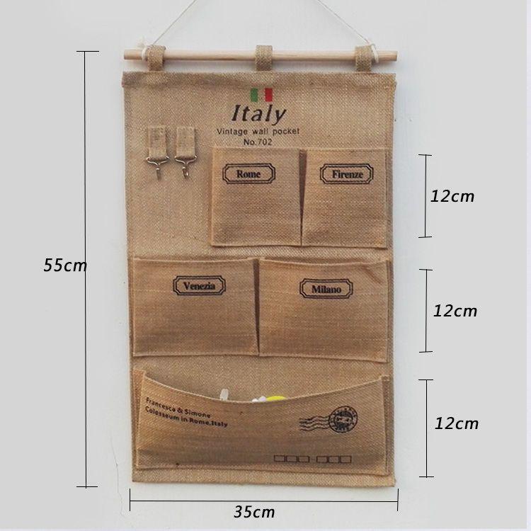 Multi-layer Fabric Hanging Storage Bag for Dormitory and Wardrobe Door, Wall-Mounted Phone Organizer
