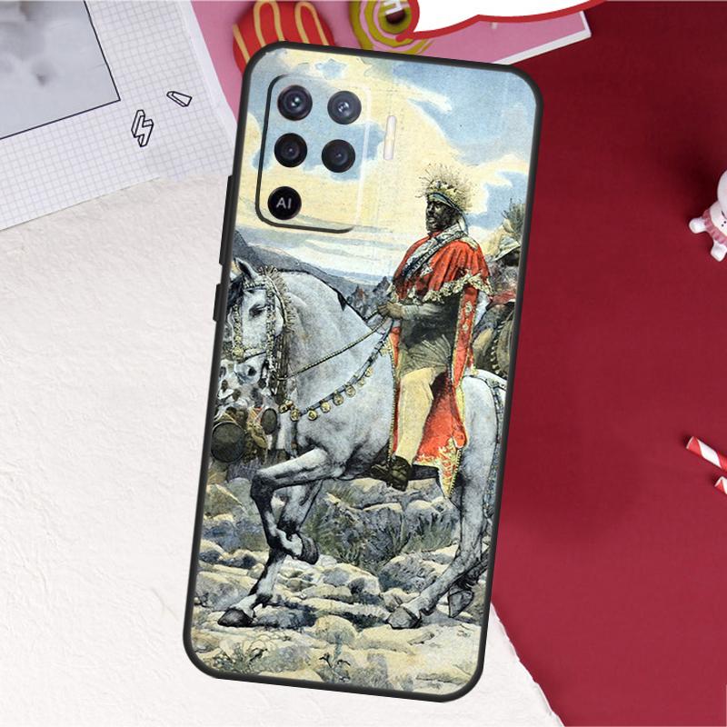Emperor Menelik II of Ethiopia Case For Oppo A16 A96 A76 A17 A18 A60 A80 A40 A38 A58 A78 A98 A94 A74 A54 A15 A57 A77 A5 Pro