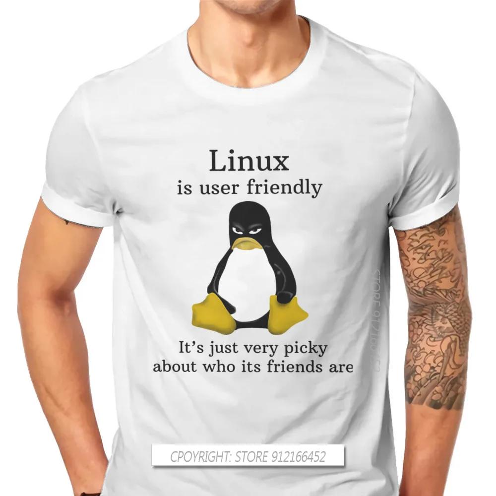 

Операционная система Linux Пингвин Такс Мужская футболка Удобная в использовании Просто придирчивая Отличительная футболка Оригинальная Повседневная Толстовка Новый тренд... S разноцветный