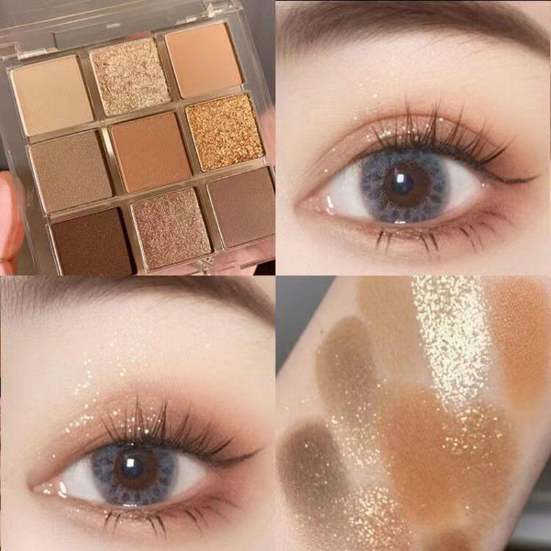 9 Farben Matte Schimmer Lidschattenpalette Butter Toast & Taro Erdtöne Aufbaubares Pigment Lang Haltendes Make-up