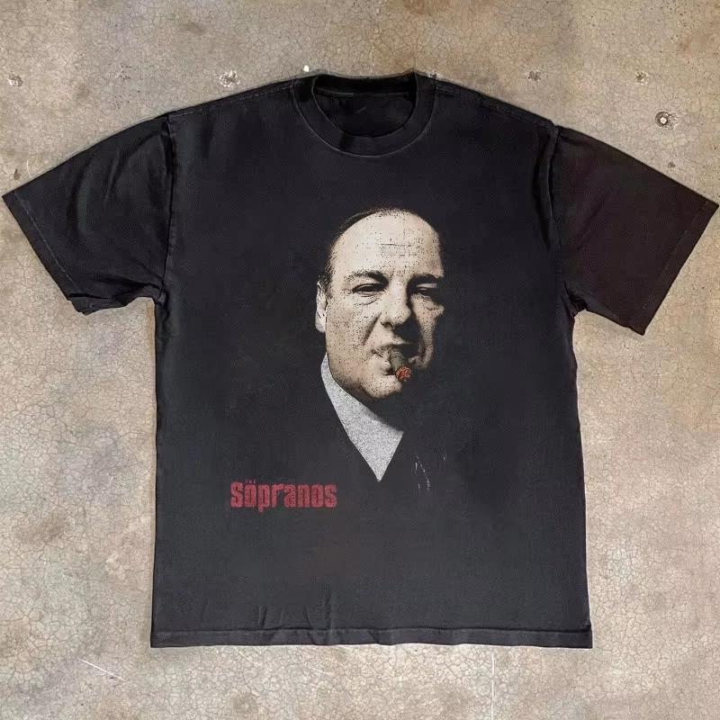 Retro Tony Soprano Pattern Tshirt From The Soprano Family Unisexs Tshirt Summer Neutral Casual Casual Versatile Tshirt