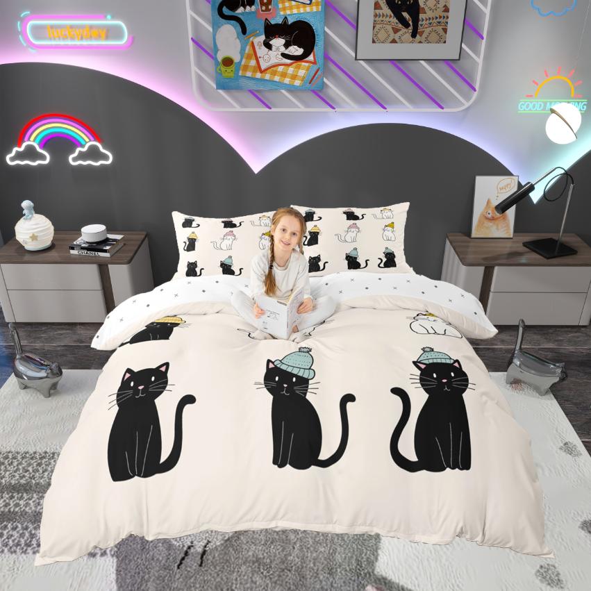 Homewish Lindo Juego de Funda Nórdica de Sirena de Dibujos Animados Juego de Funda de Edredón de Animales Marinos del Océano Juego de Cama de Concha de Coral Acuarela Para Niñas