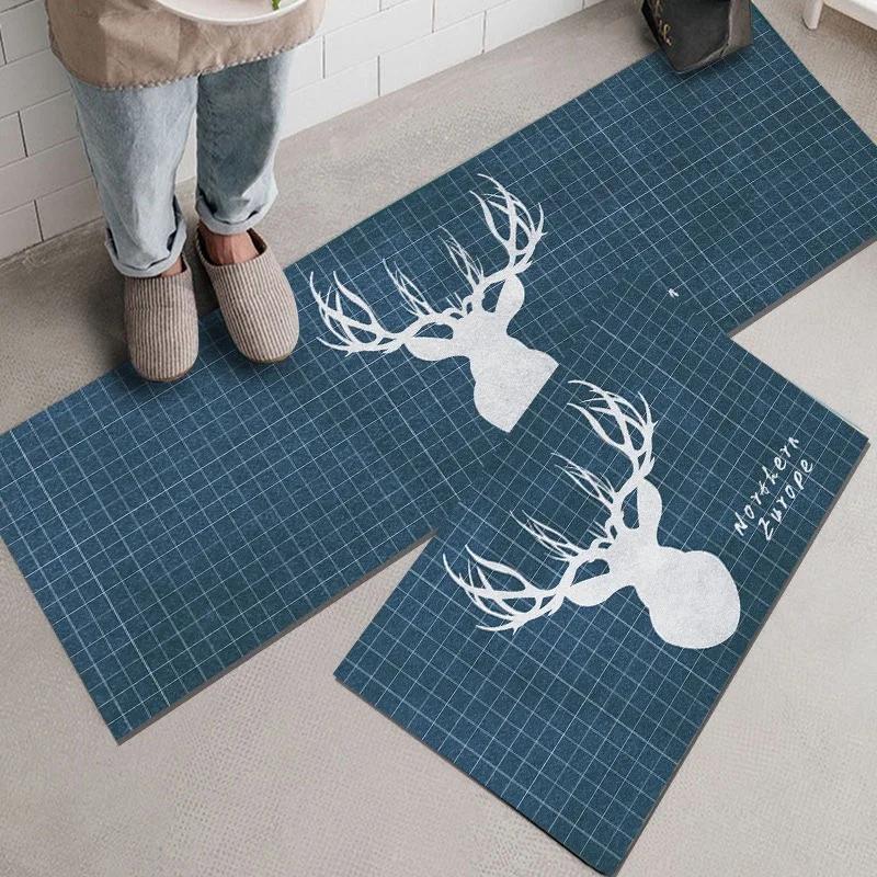 Schattige Kattenpootafdruk Keukenmat Set, Antislip Oliebestendige Vloermat, Wasbare Runner Tapijt voor Keuken Huisdecoratie 40X60CM(1.3X1.97FT)