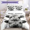 3PC Custom Name Highland Cattle Portrait Bedding Set Printed Bedding Set Duvet Cover Closure Includes 1 Duvet Cover & 2 Pillowcases for All Seasons Be