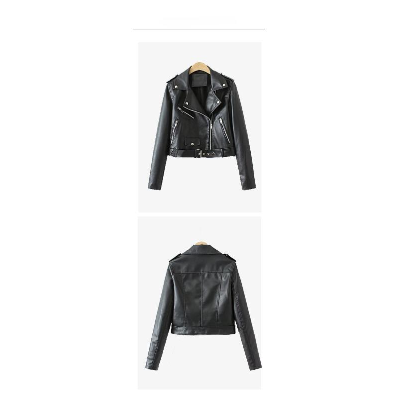 Autumn/Winter New Product Women's New Fashion and Casual Versatile Polo Collar Leather Zipper Decoration Jacket Coa