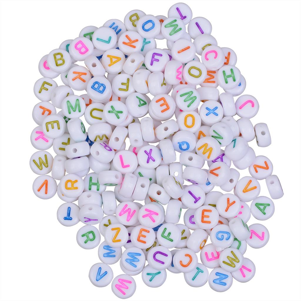 200 Pcs Colorful Acrylic Beads Charm Alphabet Letter Bead DIY Jewelry 1  Clear Multicolor