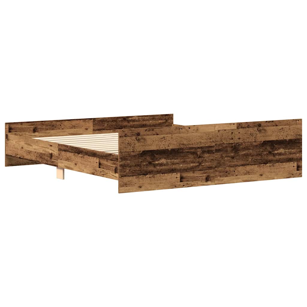 Rama Łóżka Bez Materaca Stare Drewno 180X200Cm Drewno Klejone