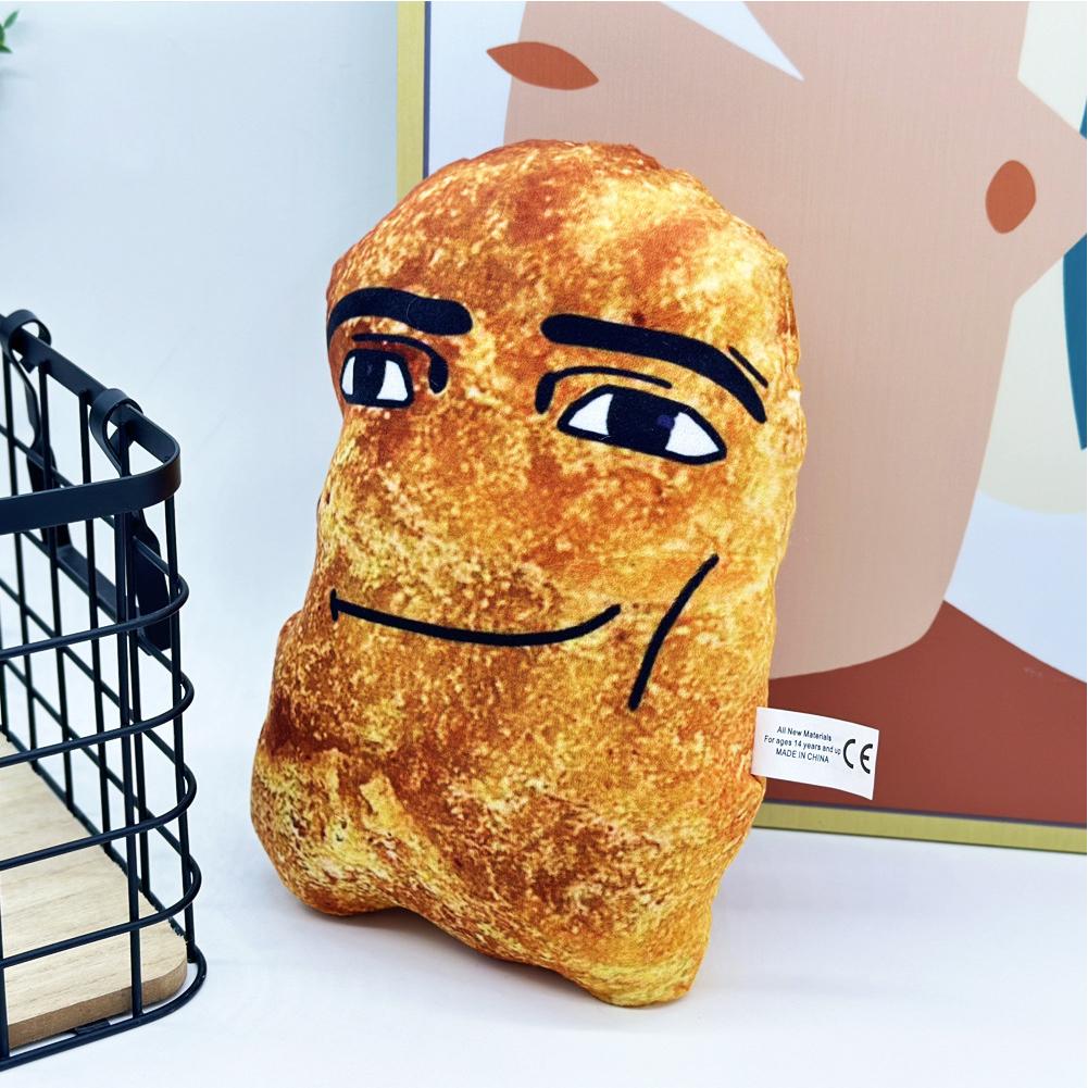 Simulation Chicken Nuggets Plush Pillow Cute Stuffed Animal Doll Funny Big Chicken Block Plush Pillow Cushion Birthday Gifts