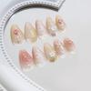 Nail Patch Removable Nail Orchid Fake Nail Elegant and Gentle Wear Nail Three-dimensional Pearl Diamond 30 Pieces