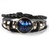 Twelve Constellations Leather Bracelet - Retro Korean Braided Design for Couples and Students