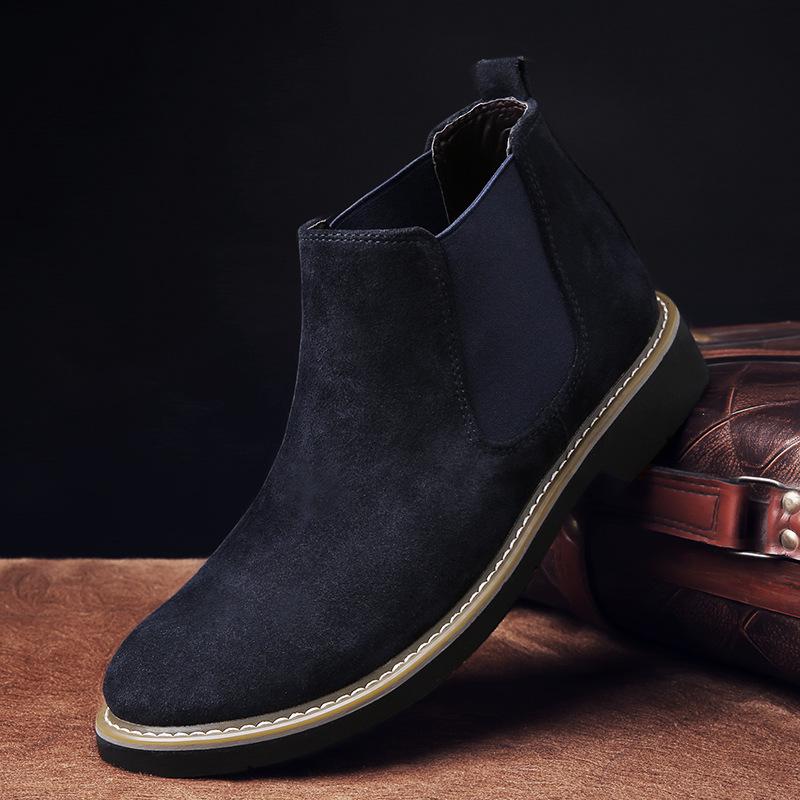 Bottes Chelsea en Cuir Tendance pour Homme Jeune: Baskets Montantes Respirantes en Daim pour un Usage Décontracté et Formel