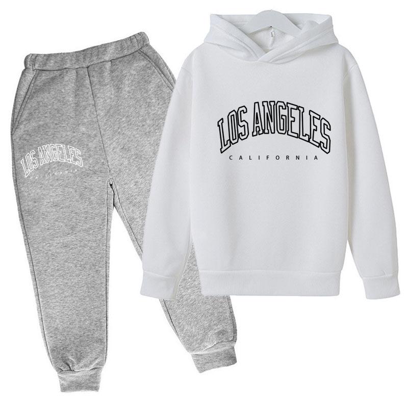 Los Angeles Hoodies & Tepláky pro kluky s potiskem písmen - Evropský/Americký styl 2023