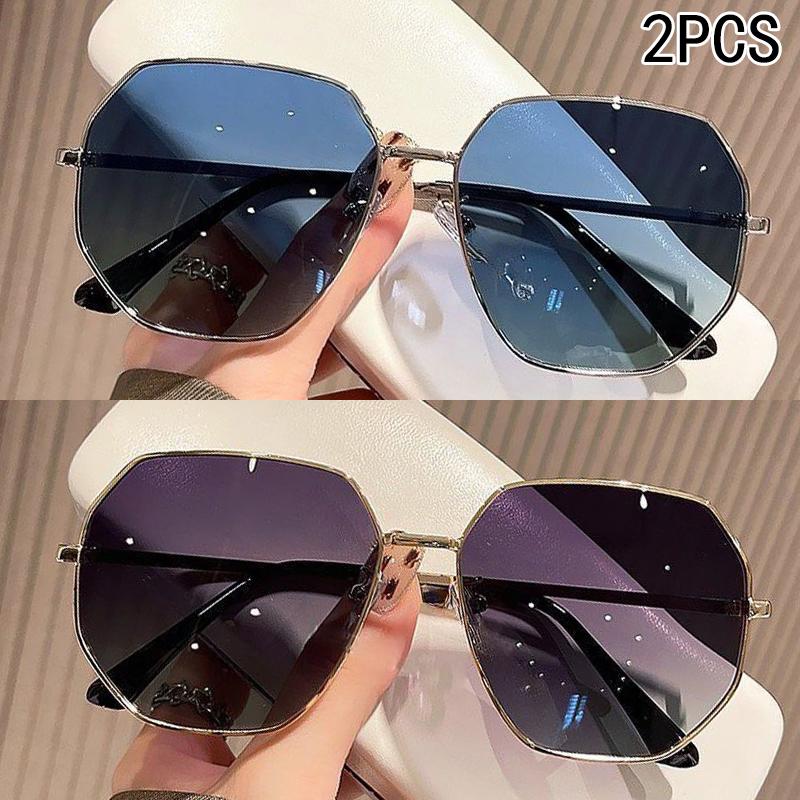 

2 ШТ Новые Солнцезащитные очки Многоугольные Металлические Солнцезащитные очки для Вождения Пляжные Дорожные Фотографические Солнцезащитные очки XTP8817