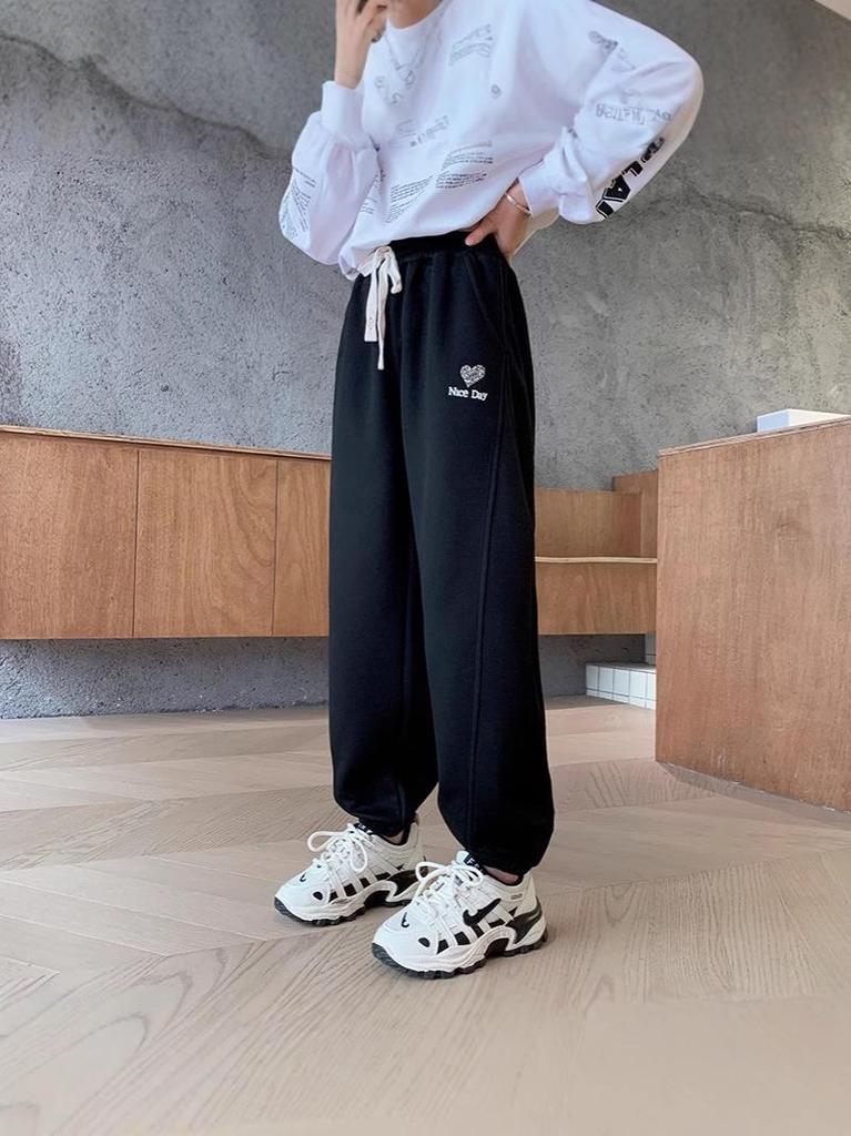 Pantalones Deportivos Casuales para Niñas - Estilo Primavera/Otoño, Corte Holgado, Pantalones de Chándal de Moda para Niños