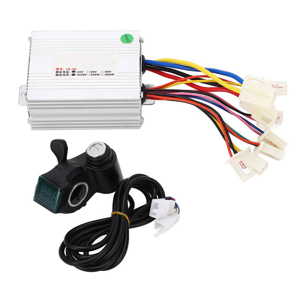 24V 350W Electric Bike Conversion Kit with Thumb Throttle Grip Brush Motor Controller Headlight Switch Set
