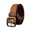 Personalized Leather Pin Buckle Pure Copper Men'S Belt, Male Trendy Young People Pure Cowhide Retro Belt