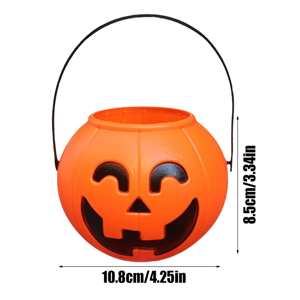 LED Light Halloween Candy Bucket Pumpkin Portable Candy Bucket Trick Or Treat Party Bags Reusable Candy Bags Trick Or Treat Pail other