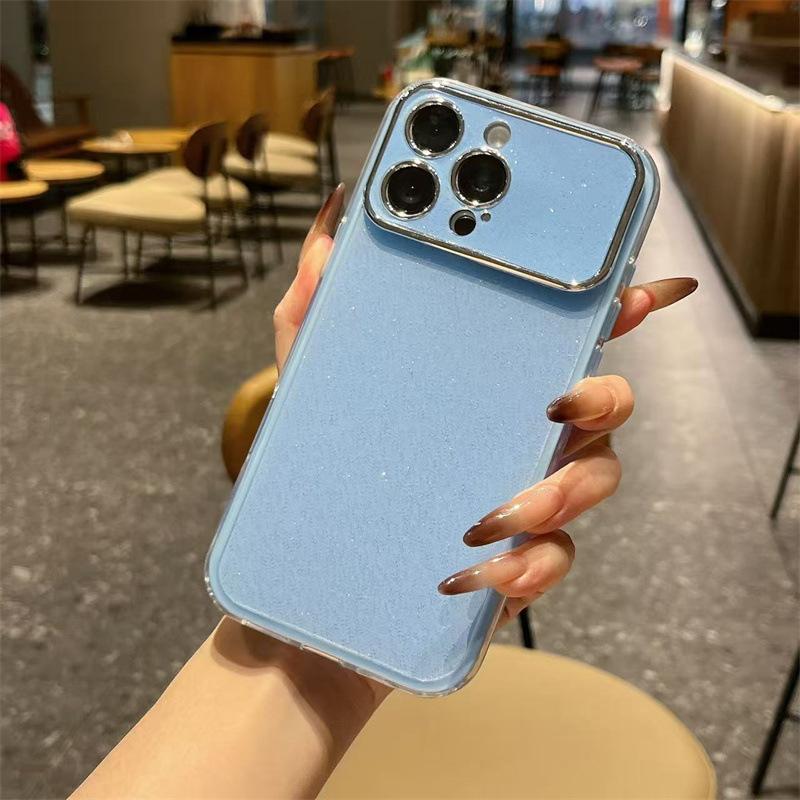 3-in-1 Glitter for iPhone New Model Phone Case, Apple 16pro, Large Windows, 15pro, Solid Color, 14pro