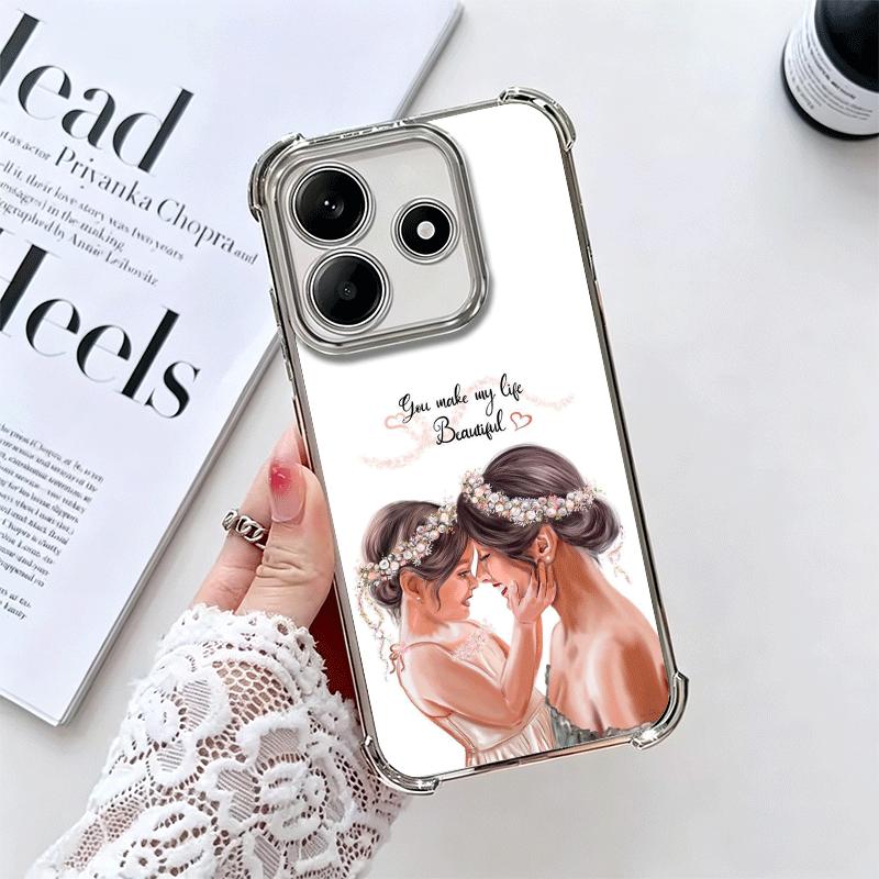 

Чехол для телефона с тематикой Мама и Девочка , покрытие, для Xiaomi Redmi Note 14 15 Pro Plus 13 12 11 11S 11T 10 9S 9 5G, противоударный, с защитой Airbag Redmi Note 10 4G