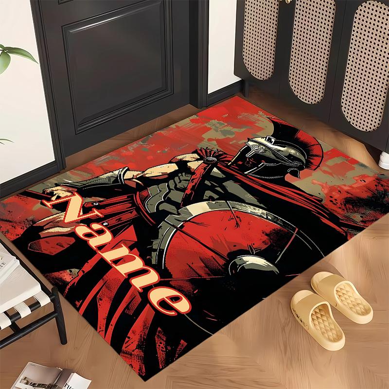 Spartan Warrior (1) Personalized Name Office Carpet Stylish Decor for Living Room Bedroom Kitchen