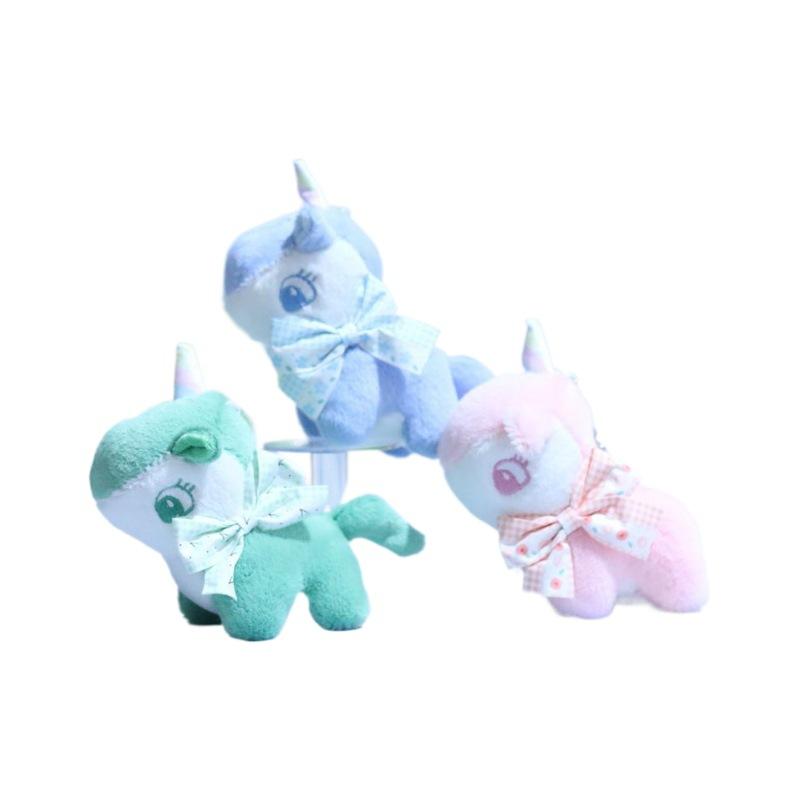 Miniature Cute Unicorn Plush Pendant Keychain In Soft Colors For Children And Celebrations