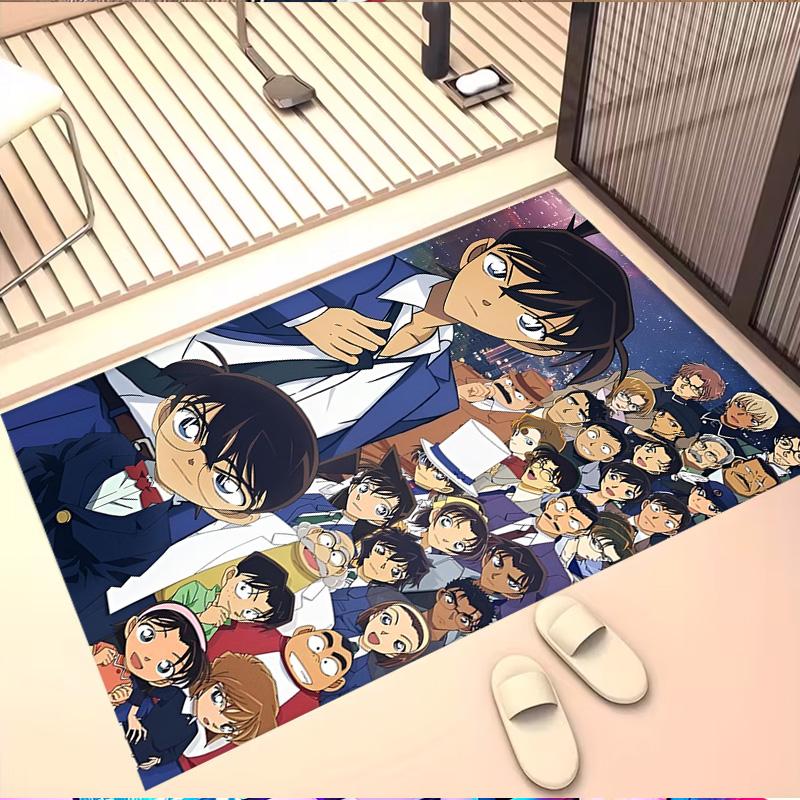 Detective Conan Print Rug, Washable Floor Carpet, For Entryway Dorm Laundry Room Office Study, Home Decor Birthday Christmas Gift