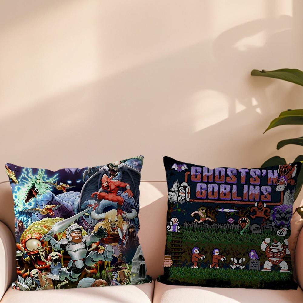 Goblins N' Ghosts Game Pillow Case For Sofa Bedside Table Bedroom Backrest Living Office Cushion Printed Square Multiple