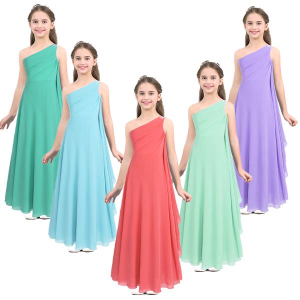 Princess One Shoulder Flower Girl's Dress