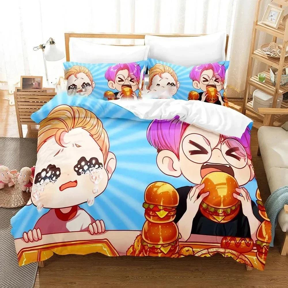 3D Print Cartoon Foxy Boxy Lanky-Box Bedding Set Duvet Cover Bed Set Quilt Cover Pillowcase Comforter King Queen Size Boys Adult