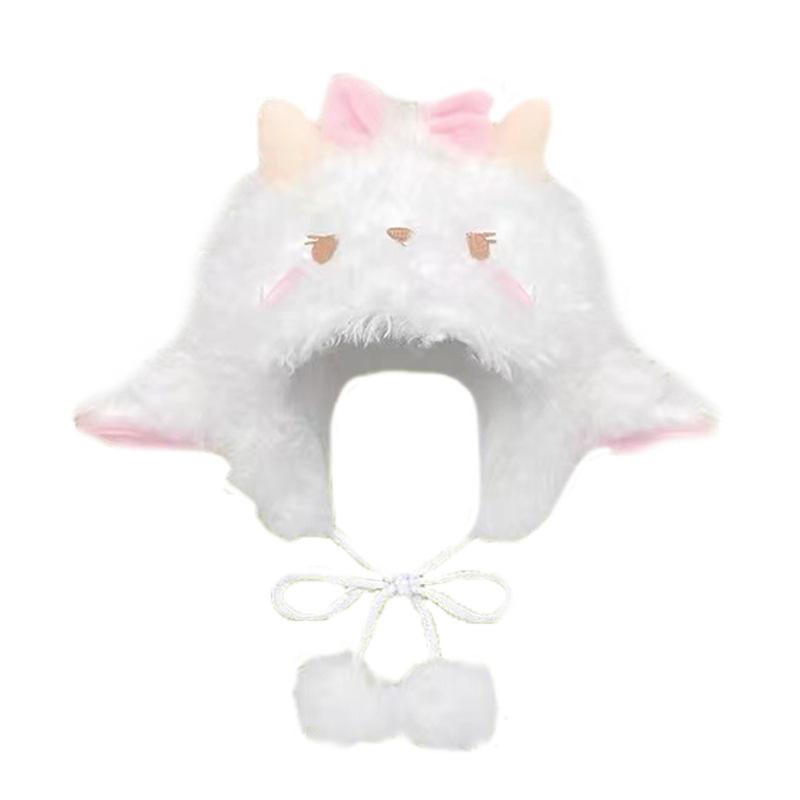 Soft Cute Lamb Ears Lei Feng Hat Children Autumn and Winter Versatile Warm Straps Ear Protectors Knitted Wool Hat