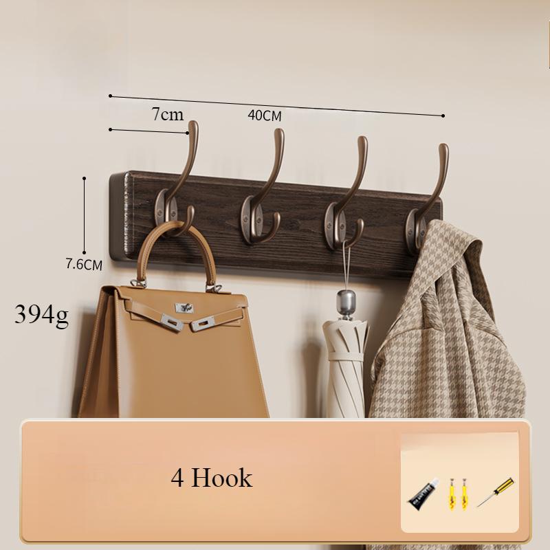 Rustic Wall Mounted Coat Rack, Pine Solid Wood Metal Hook Hanger for Hanging Clothes Robes Towels Coats,Wooden Heavy Duty Coat Rack for Wall