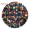 78Pcs Tarot Doodle Stickers PVC Waterproof Fade-Resistant DIY Laptop Luggage Decals Bright Color Tarot Card