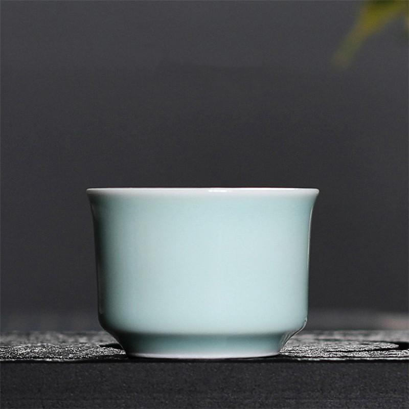 Longquan Celadon Office Teacup Ceramic Ge Kiln Ice Cracked Glaze Kung Fu Master Cup Small Tea Bowl Drinkware
