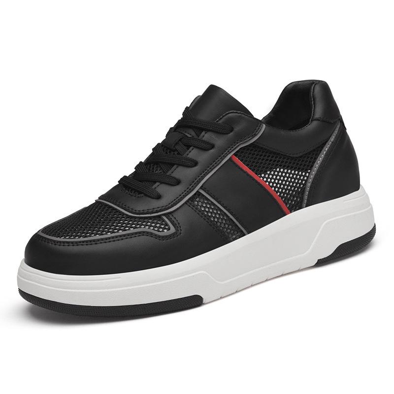 Men s Height-Boosting Breathable White Shoes - 8CM & 6CM Height Increase, Versatile Thick Sole, Casual Board Shoes 43