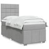 VidaXL Slatted Bed Base with Mattress Light Grey 80x200 Cm Fabric 3293795