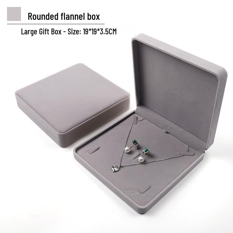 Rounded Corner Plush Jewelry Storage Box for Bracelets, Rings, and Necklaces