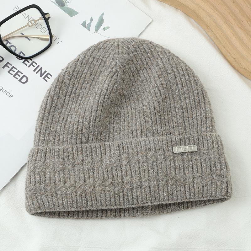 Men's Hat Outdoor Cold Proof Scarf Warm Proof Suit Autumn and Winter Riding Versatile Knitted Cold Hat Retro Pile Hat Trendy