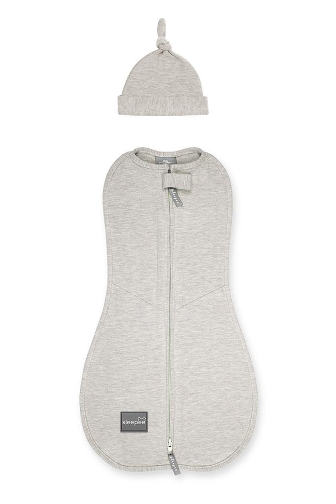 Pierwszy Krok Otulak dla Niemowlaka z Kapturkiem Melanżowy Beżowy