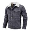 Men's Plus Size Fleece-Lined Corduroy Cotton Jacket - Casual and Loose Fit